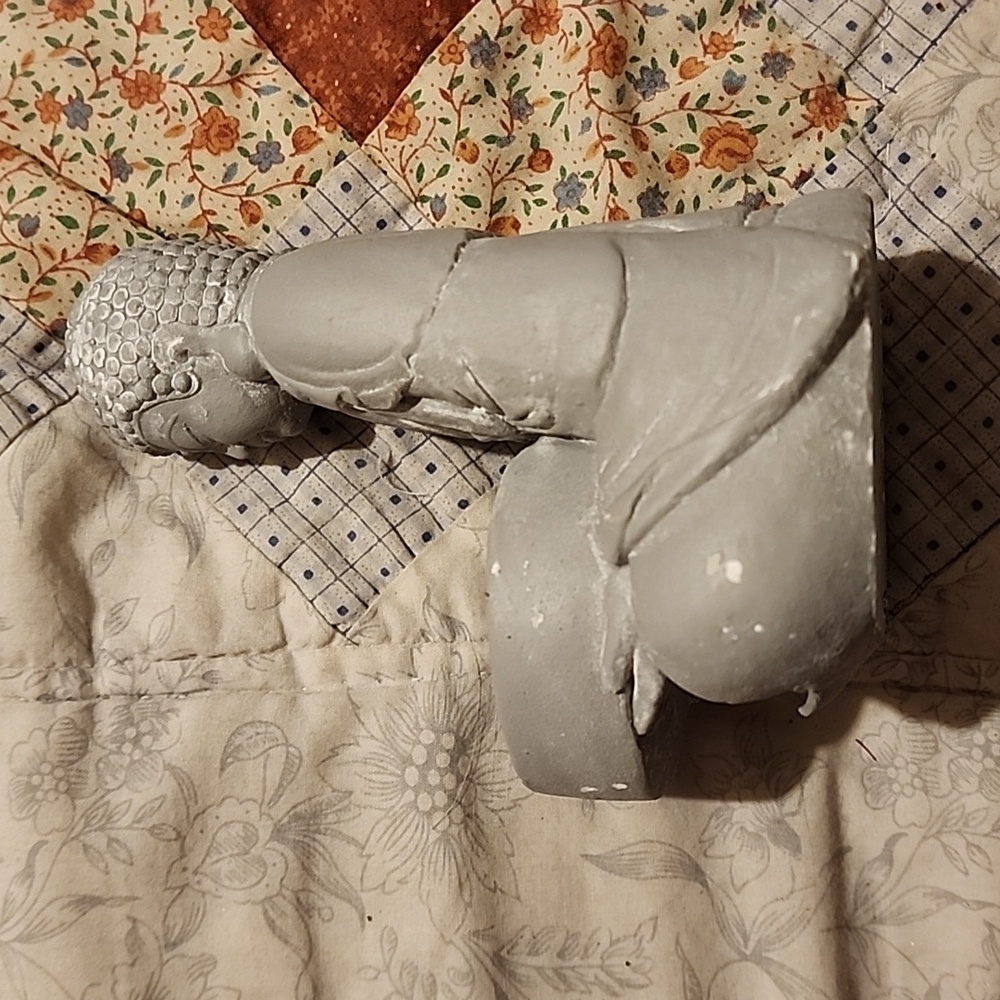 Gray Plaster Buddha Tealight Candle Holder - Picture 4 of 5